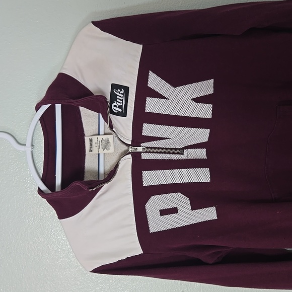 Pink | Maroon 1/4 Zip Sweatshirt Size Large - Picture 1 of 10